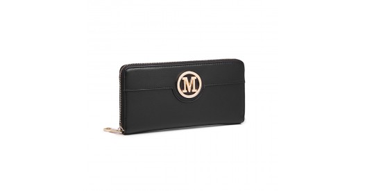 LP2031 - Miss Lulu Women's Leather Look Purse - Black