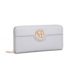 LP2031 – Miss Lulu Women’s Leather Look Purse – Grey