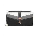 LP2215 – Miss Lulu Mixed Colour Women’s Leather Look Clutch Purse – Black