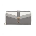 LP2215 – Miss Lulu Mixed Colour Women’s Leather Look Clutch Purse – Grey