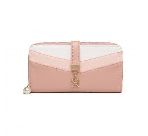 LP2215 - Miss Lulu Mixed Colour Women's Leather Look Clutch Purse - Pink