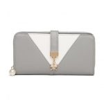 LP2216 – Miss Lulu Two Tone Women’s Leather Look Clutch Purse – Grey