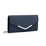 LP2312 – Miss Lulu Lace Envelope Flap Clutch Evening Bag – Navy
