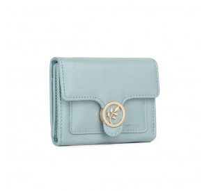 LP2336 - Miss Lulu PU Leather Leaf-Shaped Round Clasp Wallet - Blue