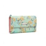 LP2353F – Miss Lulu Ladies’ Flower Printed PU Leather Long Purse – Green