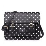 Testing – LT1665D2 – Miss Lulu Polka Dot Leather Look School Work Satchel Black