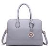 LT1726 – Miss Lulu Textured PU Leather Medium Size Classic Tote Bag Shoulder Bag Grey