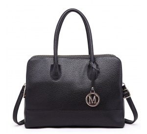 LT1726 - Miss Lulu Textured PU Leather Medium Size Classic Tote Bag Shoulder Bag