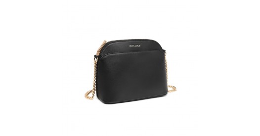 LT2101 - Miss Lulu Cross-Body Sleek Handbag - Black