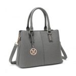 LT2352 – Miss Lulu Modern Elegance PU Leather Lady’s Tote – Grey