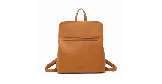 LT2354 – Miss Lulu Chic Minimalist PU Leather Backpack – Brown