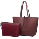LT6628 – Miss Lulu Women Reversible Contrast Shopper Tote Bag Coffee
