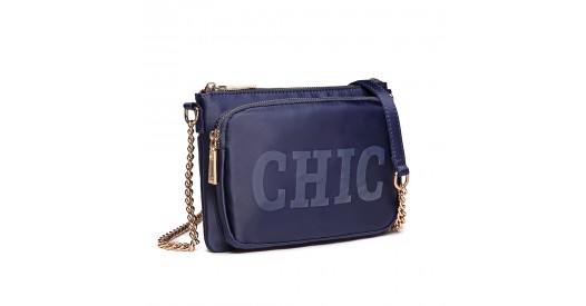 LT6855 - Miss Lulu 'Chic' Chain Shoulder Bag - Blue
