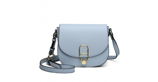 LZ1831 - MISS LULU CROSS BODY SADDLE BAG - BLUE