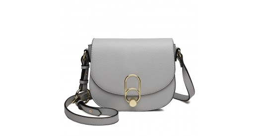LZ1831 - MISS LULU CROSS BODY SADDLE BAG - GREY