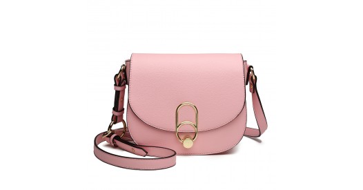 LZ1831 - MISS LULU CROSS BODY SADDLE BAG - PINK