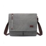 MSK2421 – Kono Durable Canvas Crossbody Bag with Velcro Flap Closure For Everyday Use – Grey