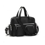 MSK2434 – Kono Versatile Multi-Pocket Travel Bag with Adjustable Detachable Strap – Black