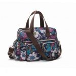 MSK2434F – Kono Versatile Multi-Pocket Travel Bag With Adjustable Detachable Strap And Flower Print – Navy