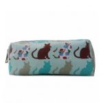 PC-CT – Miss Lulu Canvas Pencil Case Cat Blue