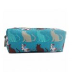 PC-CT – Miss Lulu Canvas Pencil Case Cat Teal