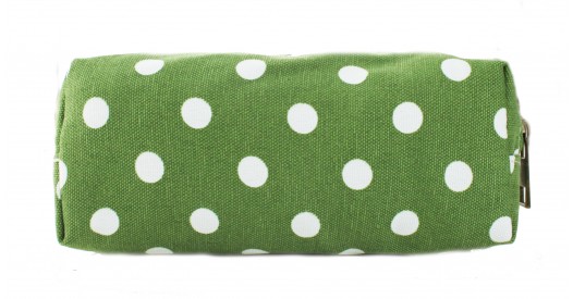 PC-D - Miss Lulu Canvas Pencil Case Polka Dot Green