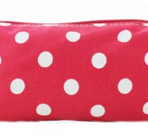PC-D - Miss Lulu Canvas Pencil Case Polka Dot Plum