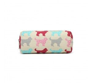 PC - Miss Lulu Canvas Pencil Case Dog Beige