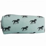 PC – Miss Lulu Canvas Pencil Case Horse Blue