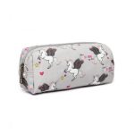 PC-UN – MISS LULU UNICORN CANVAS PENCIL CASE – GREY