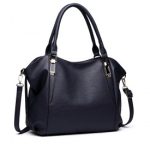 S1716 – Miss Lulu Soft Leather Elegant Simple Shoulder Bag – Navy