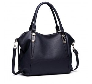 S1716 - Miss Lulu Soft Leather Elegant Simple Shoulder Bag - Navy