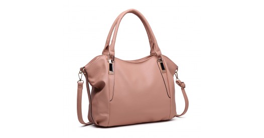S1716 - Miss Lulu Soft Leather Elegant Simple Shoulder Bag - Nude