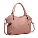 S1716 – Miss Lulu Soft Leather Elegant Simple Shoulder Bag – Nude