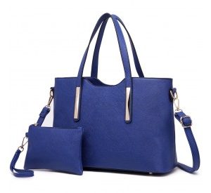 S1719 - Miss Lulu Pu Leather Handbag & Purse - Navy
