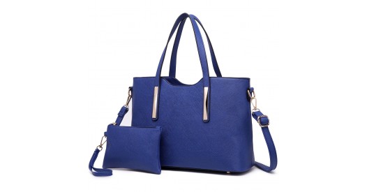 S1719 - Miss Lulu Pu Leather Handbag & Purse - Navy