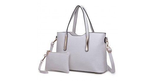 S1719 - Miss Lulu Pu Leather Handbag & Purse - White