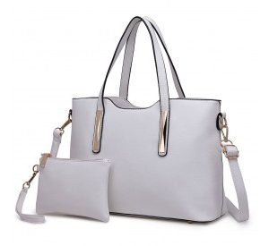 S1719 - Miss Lulu Pu Leather Handbag & Purse - White