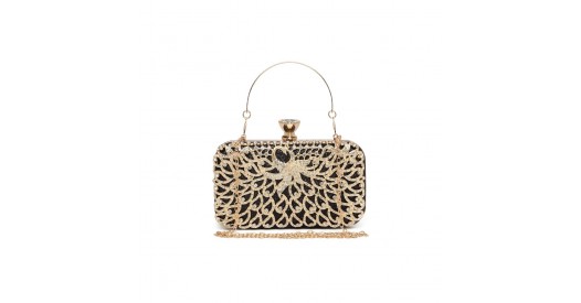 S2227 - Miss Lulu Sparkling Classical Women Clutch Purse Evening Bag - Black