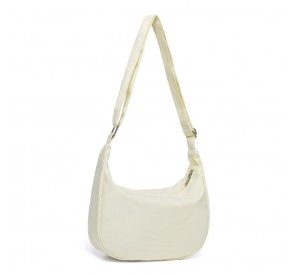 S2314 - Water-resistant Portable Crescent Shoulder Cross Body Bag - Beige