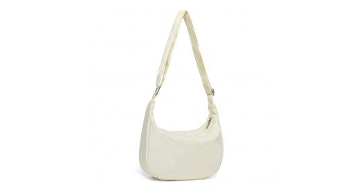 S2314 - Water-resistant Portable Crescent Shoulder Cross Body Bag - Beige