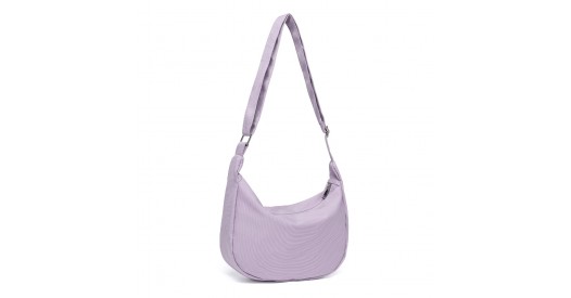 S2314 - Water-resistant Portable Crescent Shoulder Cross Body Bag - Purple