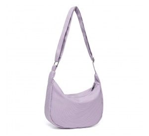 S2314 - Water-resistant Portable Crescent Shoulder Cross Body Bag - Purple