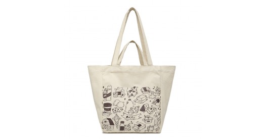 S2316 - Durable Canvas Shopping Shoulder Bag - Beige