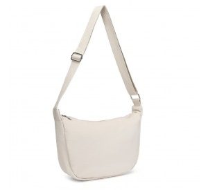 S2415 - Portable Water-resistant Nylon Crossbody Bag With Comfortable Cotton Strap - Beige