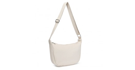 S2415 - Portable Water-resistant Nylon Crossbody Bag With Comfortable Cotton Strap - Beige