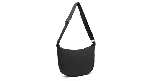 S2415 - Portable Water-resistant Nylon Crossbody Bag With Comfortable Cotton Strap - Black