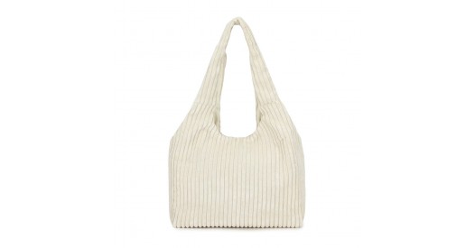 SRM2435 – Miss Lulu Reversible Corduroy Shoulder Bag with Spacious Interior – Beige